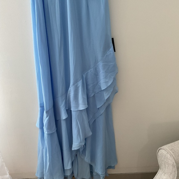 Lulus Charming Event Light Blue Asymmetrical Ruffled Chiffon Maxi Dress NWT XL - Picture 6 of 13
